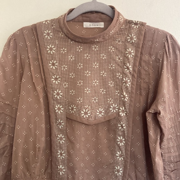 Doen Womens Remy Victorian Blouse Size S Coquette Cottagecore Bohemian Floral - Picture 5 of 11